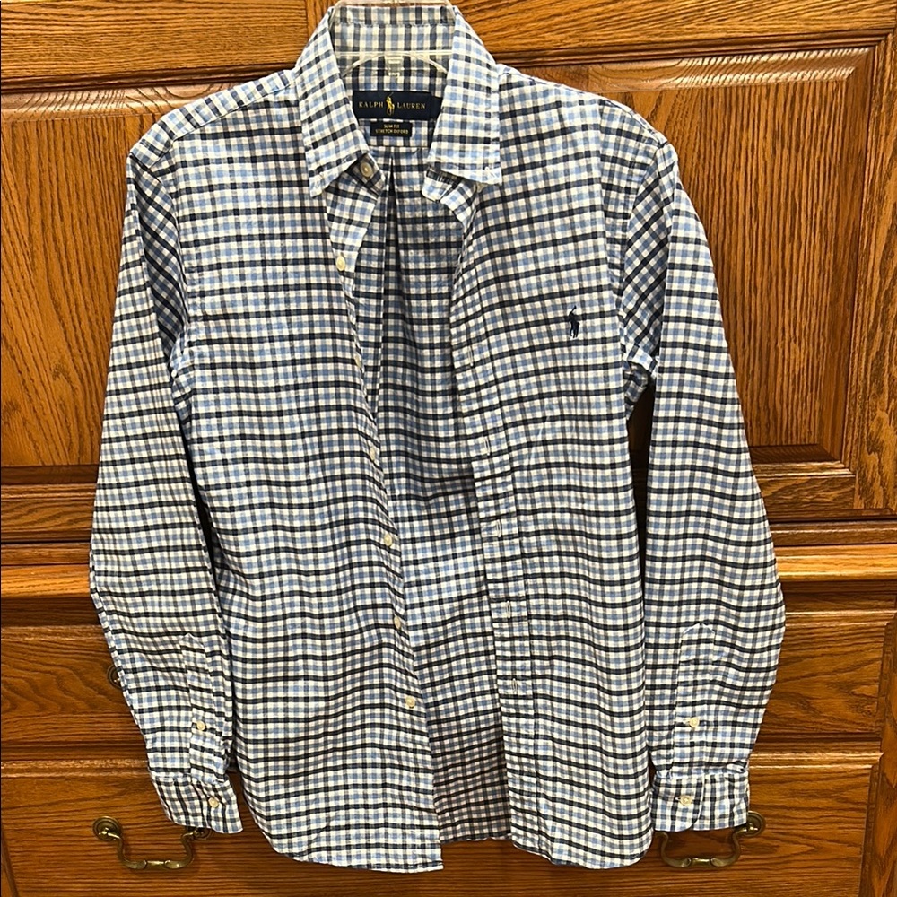 Ralph Lauren Casual Blue and White Button Down Shirt